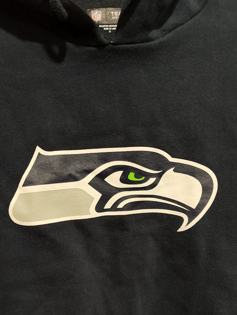 NFL Seattle Seahawks Cropped Long Sleeve Hoodie Sweatshirt, Women's Small, Blue - Picture 2 of 9